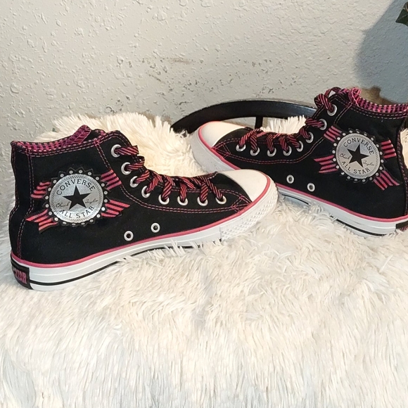 New Converse All-Star High-top Black/Pink Sneakers